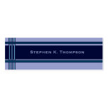 Blue Teal Professional Stripes Block Business Cards
