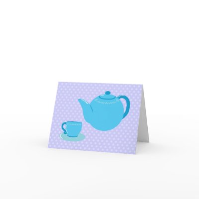 Blue Teapot Tea Party Thank You Cards