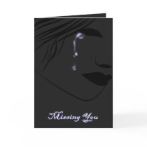Blue Teardrops Missing You Card by MissMissyLue Blue Teardrops Missing You Card