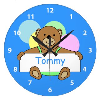 Blue Teddy Bear Clocks
