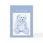 Blue Teddy Bear Congratulations Card