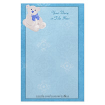 Blue Teddy Bear Stationery by Customizables Blue Teddy Bear Stationery