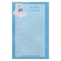 Blue Teddy Bear Stationery by Customizables Blue Teddy Bear Stationery