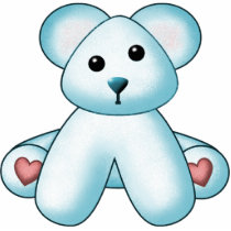 Blue Teddy Bear Wall Sculpture photo sculptures
