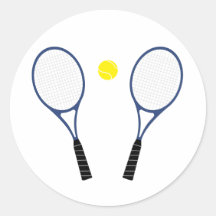 Blue Tennis Rackets and Ball Stickers
