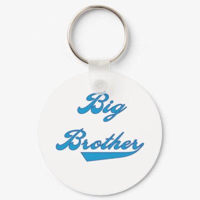 Blue Text Big Brother Keychain