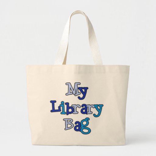 blue text library bag tote bag zazzle blue text library bag tote bag zazzle