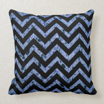 Blue Textured Chevron Throw Pillow