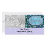 blue thank you customized photo card