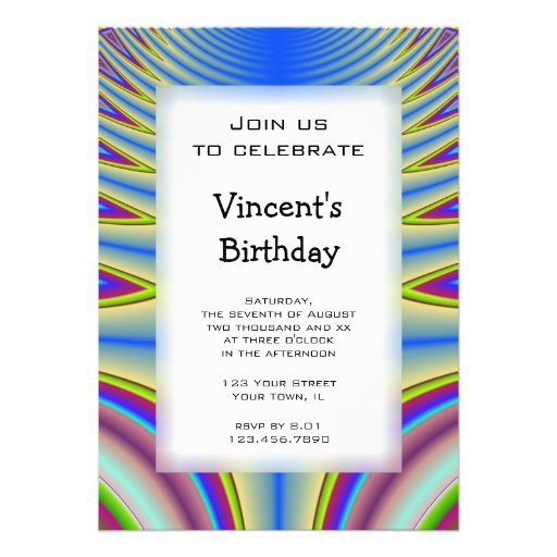 Blue Tie Dye Birthday Party Invitation