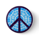 Blue Tie-dye Peace Sign buttons