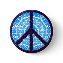 Blue Tie-dye Peace Sign buttons by WorldPeaceSigns Blue Tie-dye Peace Sign buttons