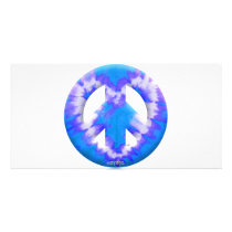Blue Tie Dye Personalized Photo Card