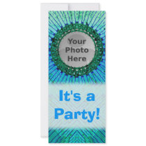 Blue Tiedye Photo Invitations