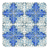 Blue Tile Design 2 - Swirls Sticker