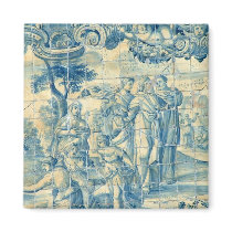 Blue tile magnets