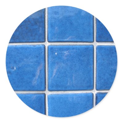 blue tile round stickers by DonnaGrayson_Photos