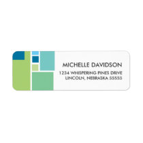 Blue Tiles Personalized Return Address Labels labels