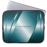 Blue Tint  Metallic Look-Stainless Steel Pattern laptop sleeves