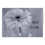 Blue Tinted Daisy Will You Be My Bridesmaid Card