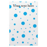 Blue tiny and big polka dots personalized stationery