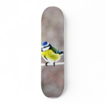 Blue Tit On Clothesline skateboards by lifesphere Blue Tit On Clothesline skateboards
