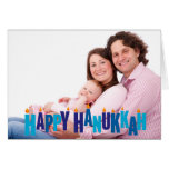Blue Tonal Hanukkah Candle Lights Greeting Cards