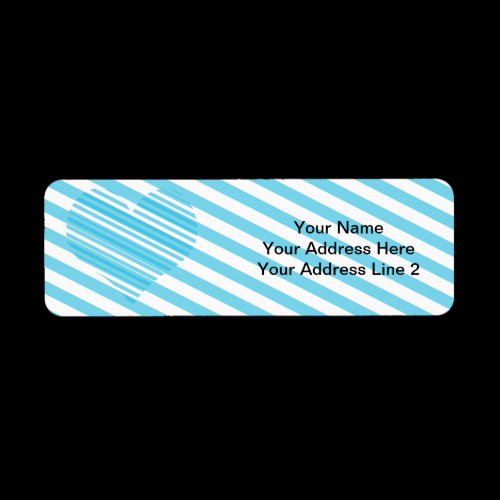 blue-tone-heart return address labels