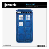 Blue Tones Funny Phone Booth Call Box Skin For The iPhone 4