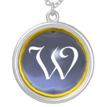 Blue Topaz Gem  Monogram Custom Jewelry