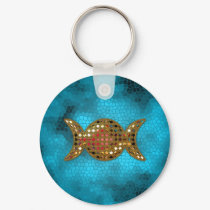 Blue Topaz Wicca Triple Goddess Key Fob Keychain