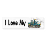 "Blue Tow Truck Wrecker, I Love My Bumper Sticker"
