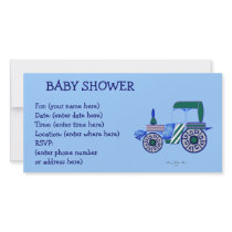 Blue Tractor Baby Shower photo cards by CookieCrumblers Blue Tractor Baby Shower photo cards