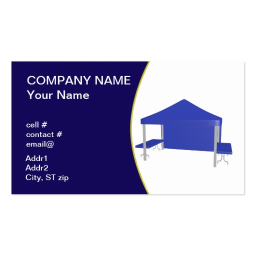 Blue trade show tent business card template Zazzle