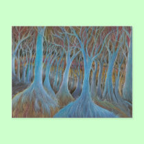 'Blue Tree Forest' postcard postcards