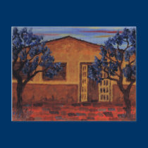 blue trees postcards