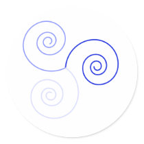 Blue Tri-Color Spiral of Life stickers