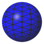 blue triangle sphere sticker