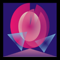 Blue Triangles Abstract Digital Painting posters