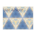 Blue Triangles, Just A Note... postcard by SherryHolderHunt Blue Triangles, Just A Note... postcard