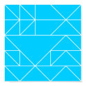 Blue Triangles Pattern Square Print