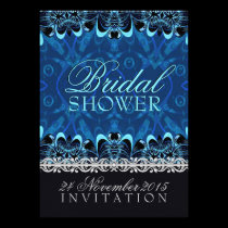 Blue Tribal Batik Bridal Shower Invitations invitations