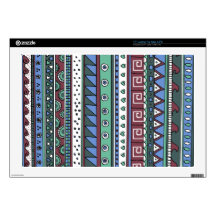 Blue tribal pattern laptop decals