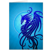 Blue Tribal Phoenix Cards