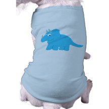 Blue Triceratops Dinosaur Pet T-shirt