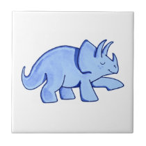 Blue Triceratops tiles