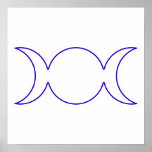 Blue Triple Goddess Outline Poster