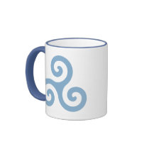 Blue Triskelion mugs by silhouette_emporium Blue Triskelion mugs