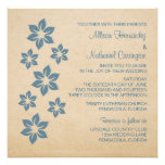 Blue Tropical Floral Wedding Invite