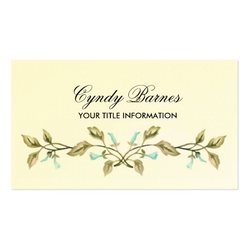 Blue Trumpet Vine Business Card (front side)